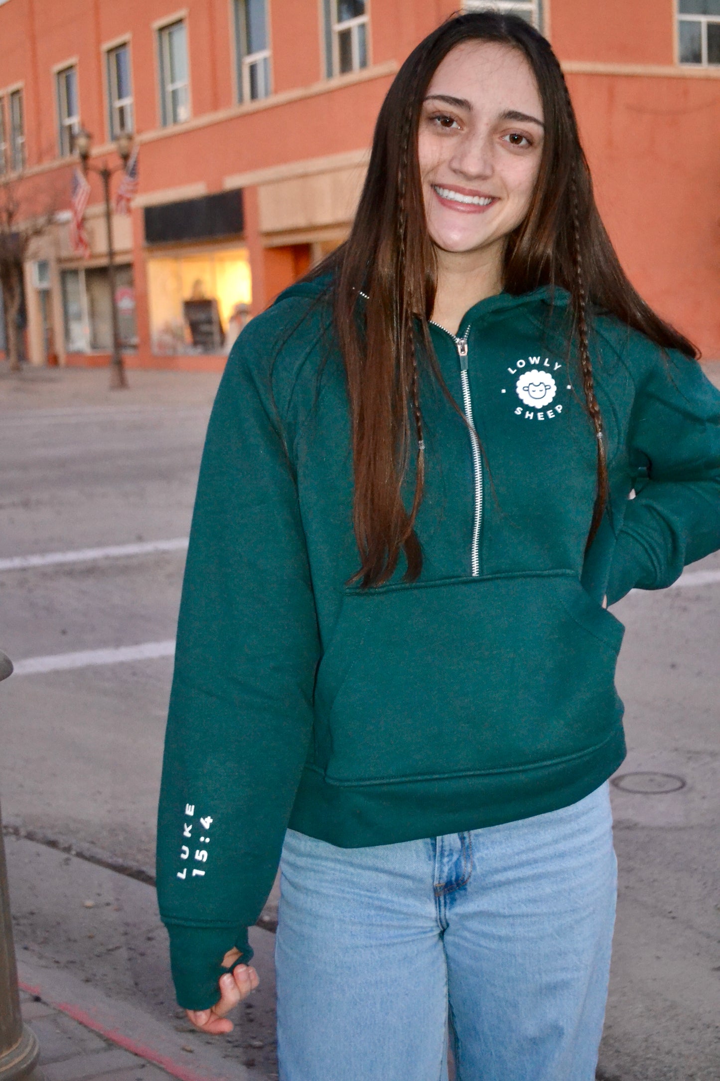 Logo - 1/4 Zip Sweatshirt - Green