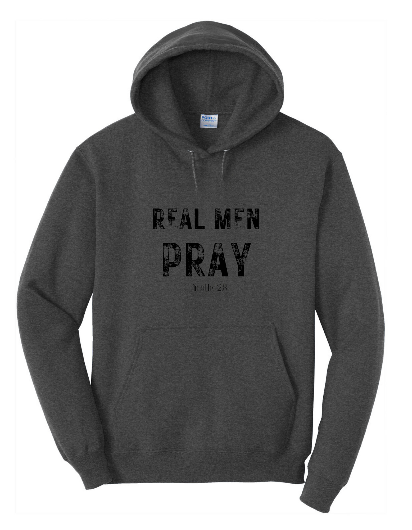 Real Men Pray Hoodie - Dark Gray