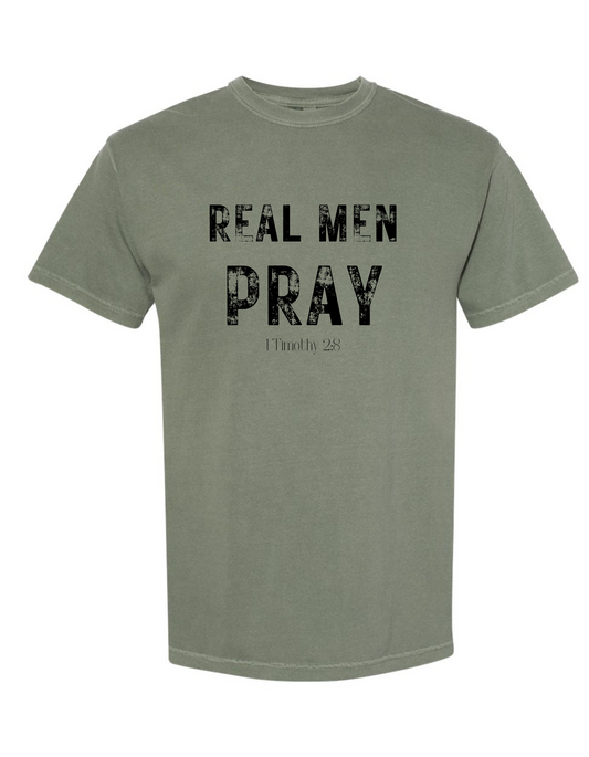 Real Men Pray Tee - Moss