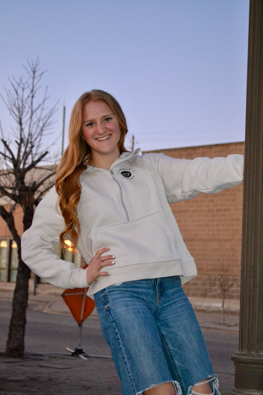 Logo - 1/4 Zip Sweatshirt - Cream