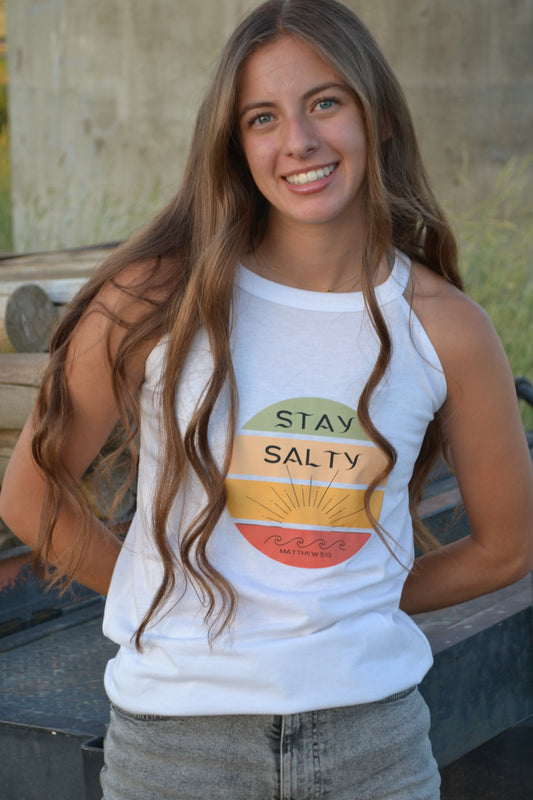 Stay Salty Tank - White